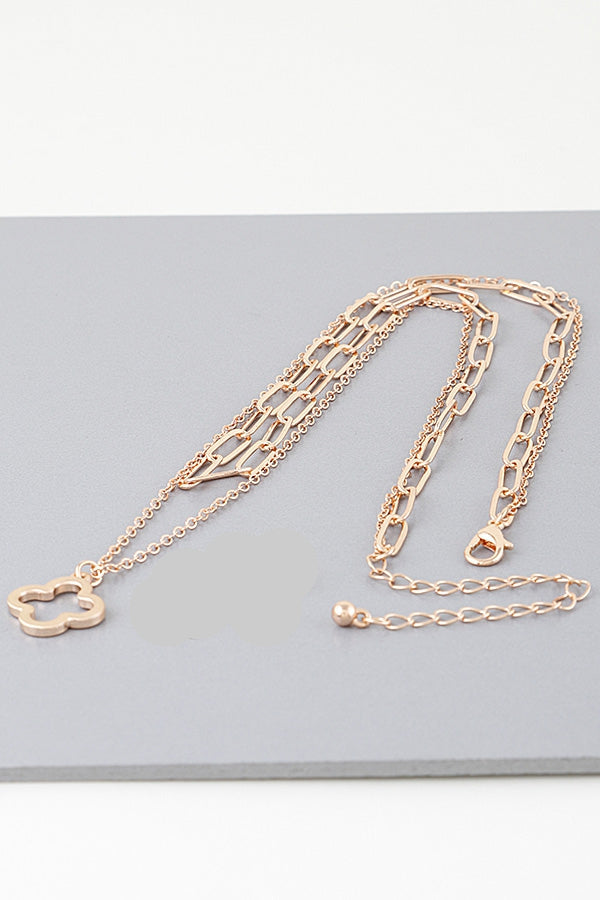Gold Clover Layering Necklace