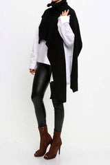 Mock Neck One-Shoulder Sweater