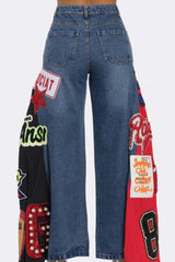 Curvy Patchwork Denim Pants