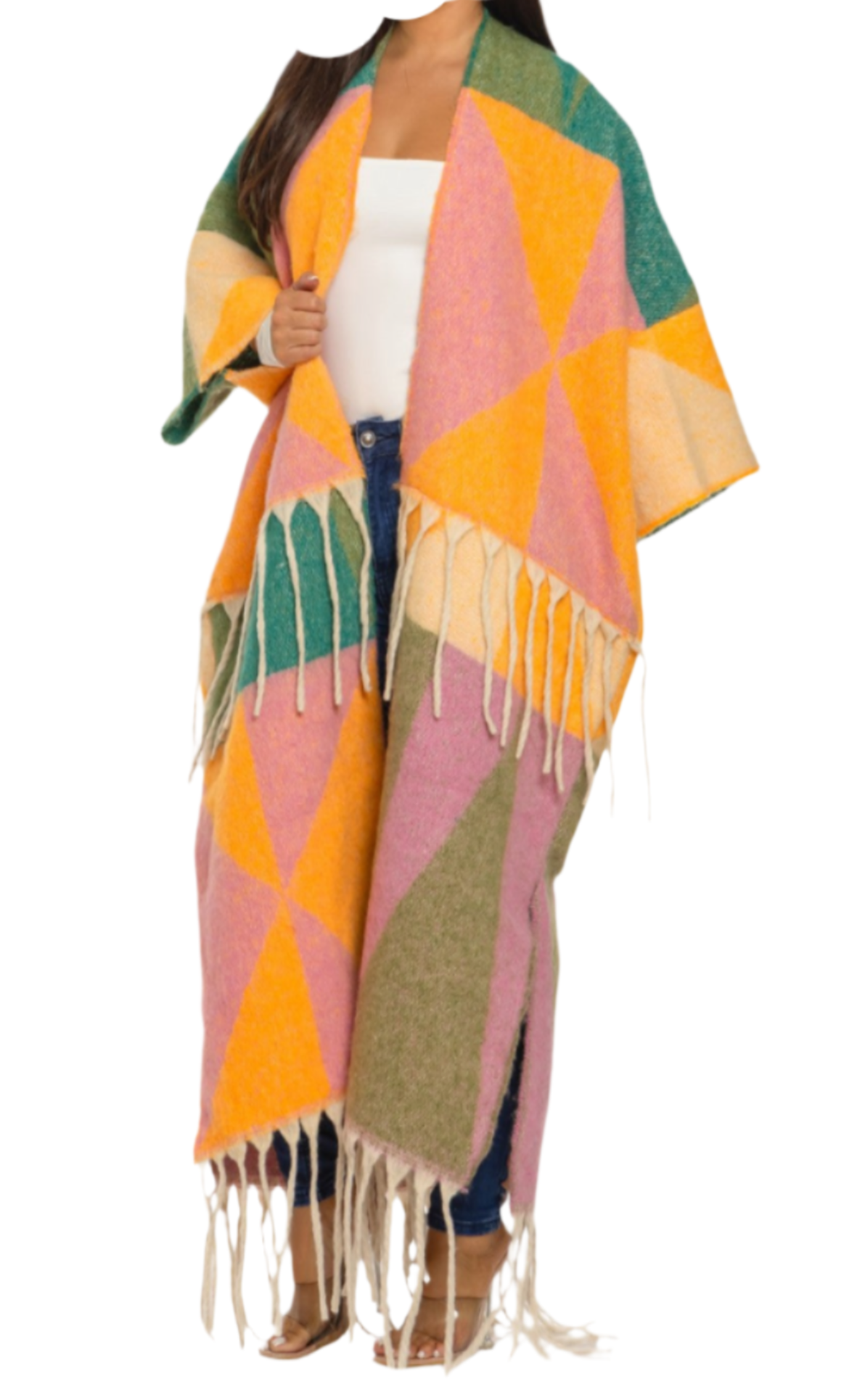 Fringe Maxi Cardigan | Tiered Cardigan